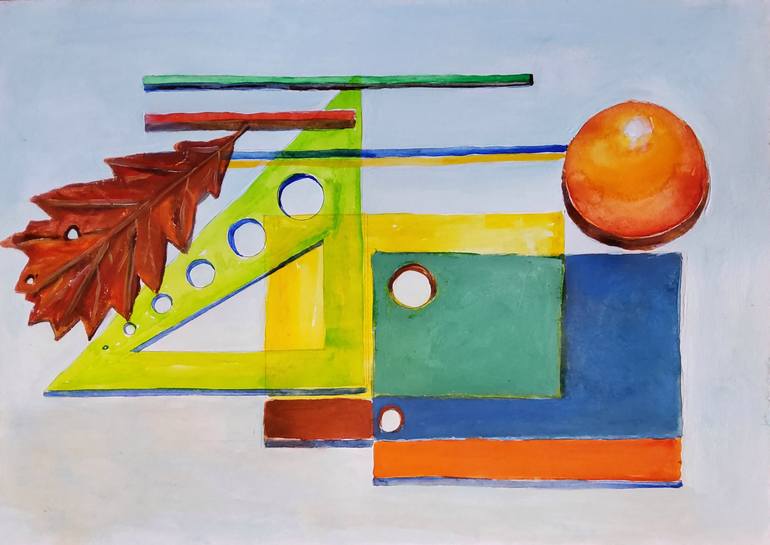 Original Conceptual Geometric Painting by Bogdalena Bah