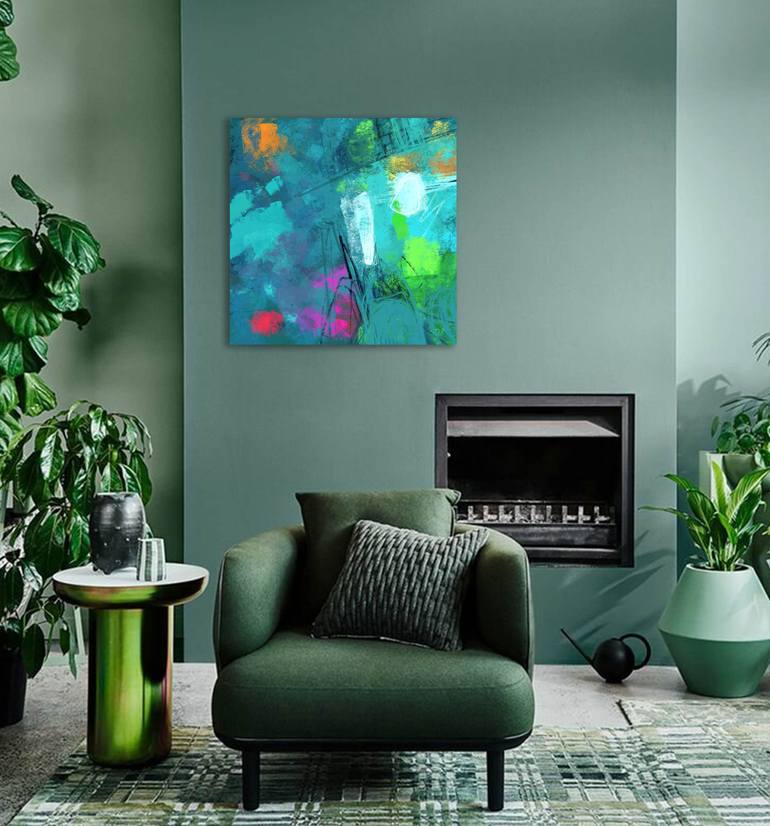 Original Abstract Expressionism Abstract Painting by Ruhulla Hasanzade