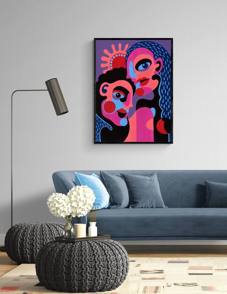 Original Abstract Portrait Painting by Aynika Karo