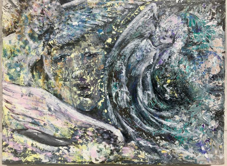 Original Abstract Painting by Inessa Smirnova - Inna Arm | Abstract Expressionism Art on Canvas | Angels of the night