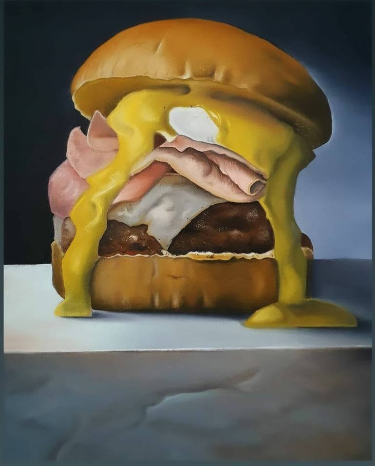 Hamburger Painting by Simone Amoroso | Saatchi Art