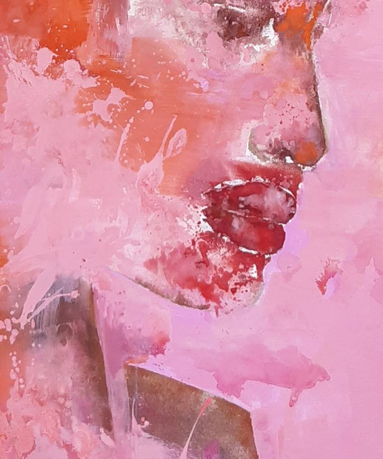 Original Abstract People Painting by Monika Lehmann