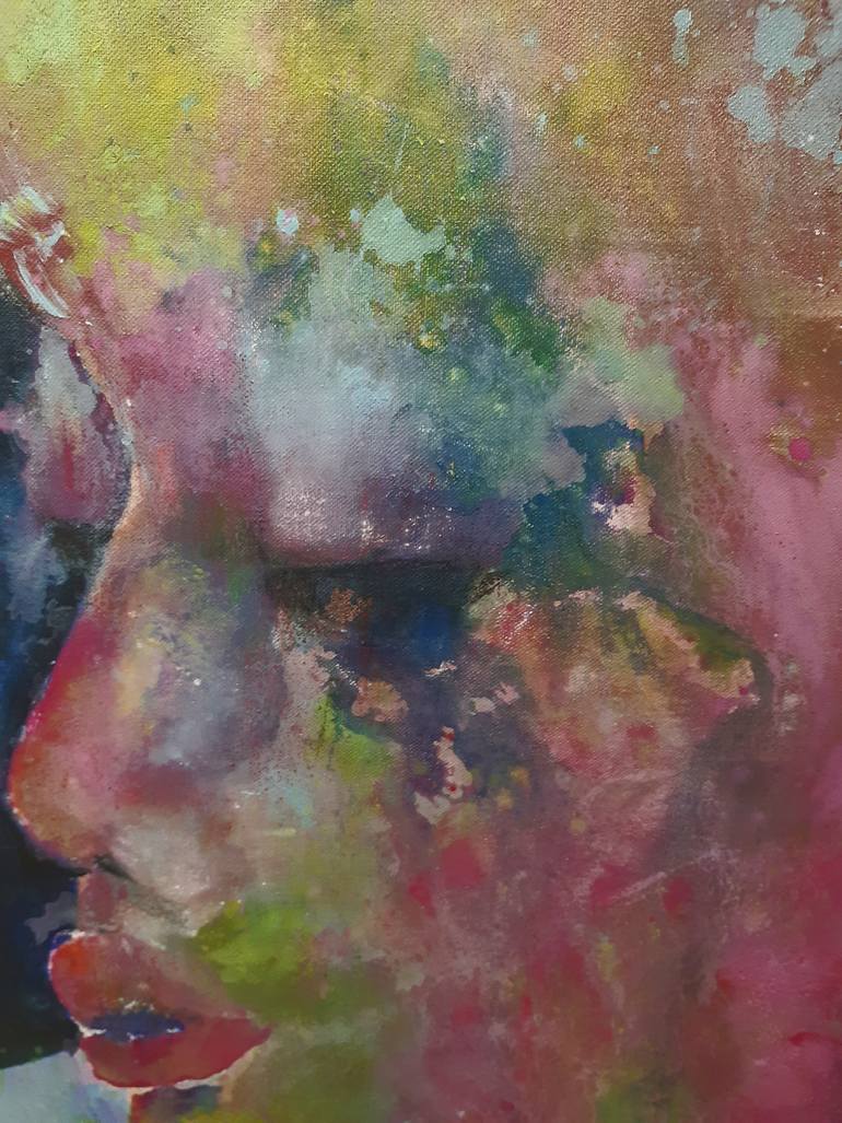 Original Abstract People Painting by Monika Lehmann