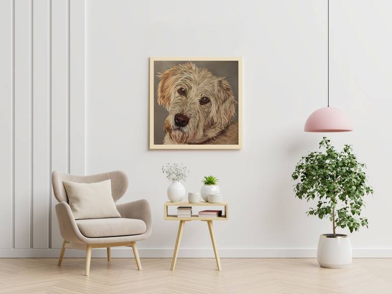 Original Photorealism Dogs Painting by Oksana Kolosyuk