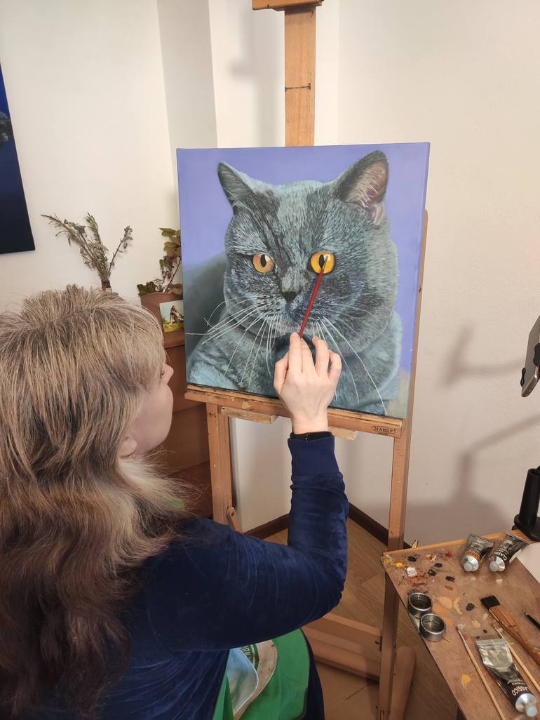 Original Cats Painting by Oksana Kolosyuk