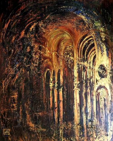 Original Abstract Expressionism Architecture Paintings by Aloo San