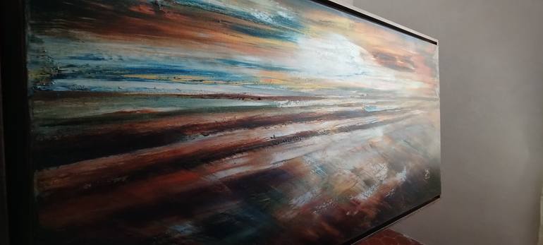 Original Abstract Expressionism Seascape Painting by Aloo San