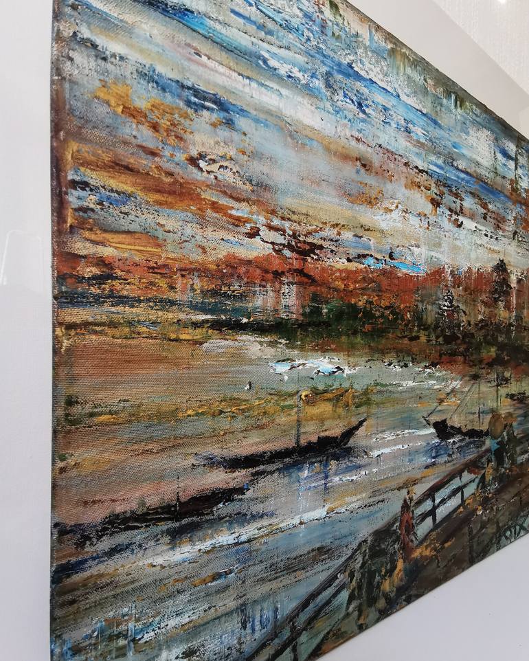 Original Abstract Expressionism Landscape Painting by Aloo San