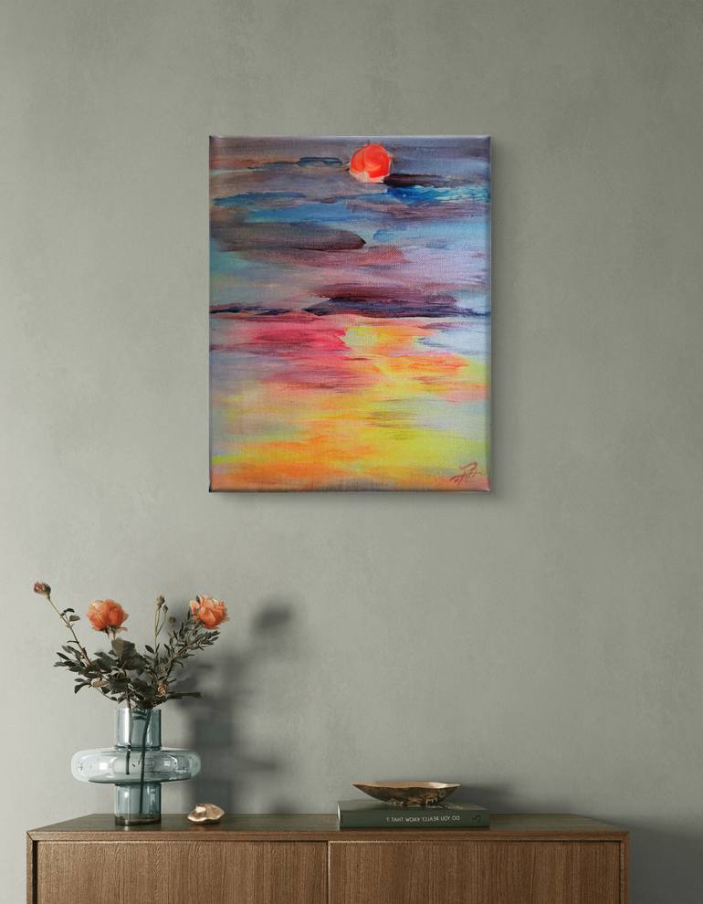 Original Abstract Expressionism Landscape Painting by Aloo San