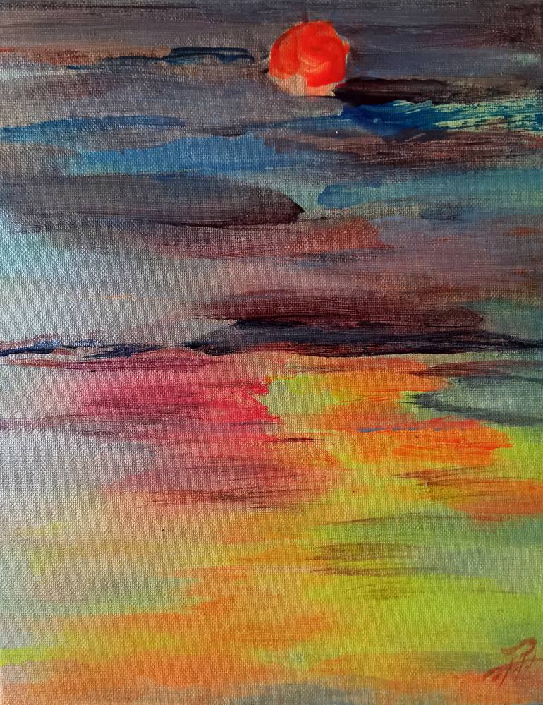 Original Abstract Expressionism Landscape Painting by Aloo San