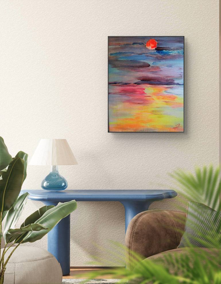 Original Abstract Expressionism Landscape Painting by Aloo San