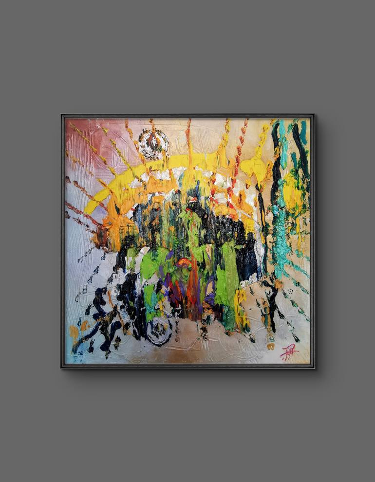 Original Abstract Expressionism Abstract Painting by Aloo San