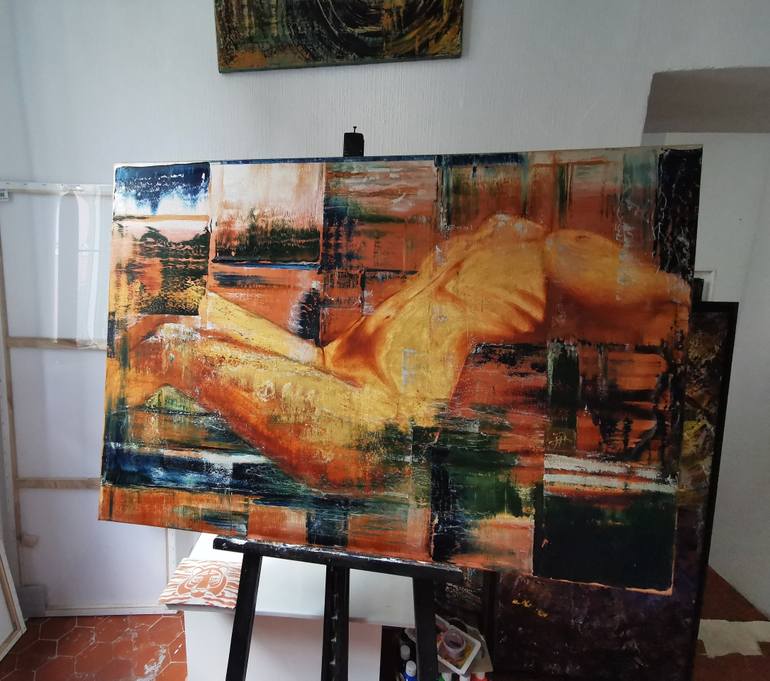 Original Contemporary Nude Painting by Aloo San