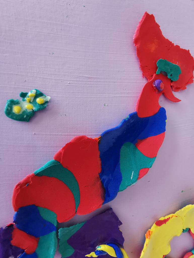 Original Abstract Expressionism Animal Mixed Media by Aloo San