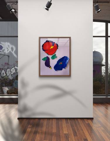 Original Abstract Floral Mixed Media by Aloo San