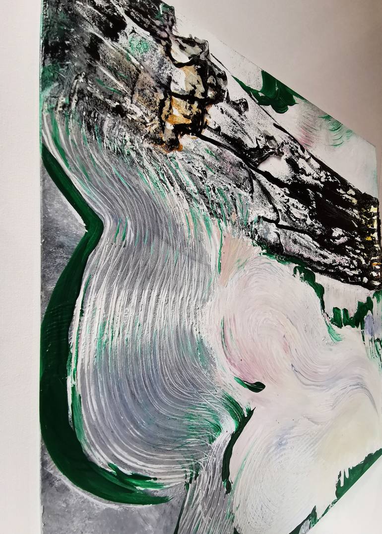 Original Abstract Expressionism Abstract Painting by Aloo San