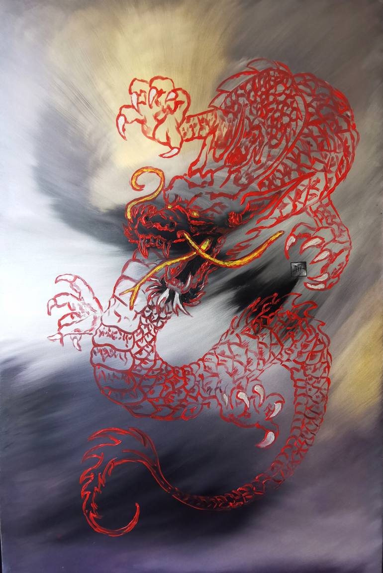 Original Expressionism Fantasy Painting by Aloo San