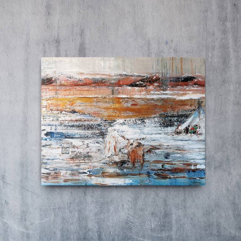 Original Abstract Expressionism Landscape Painting by Aloo San