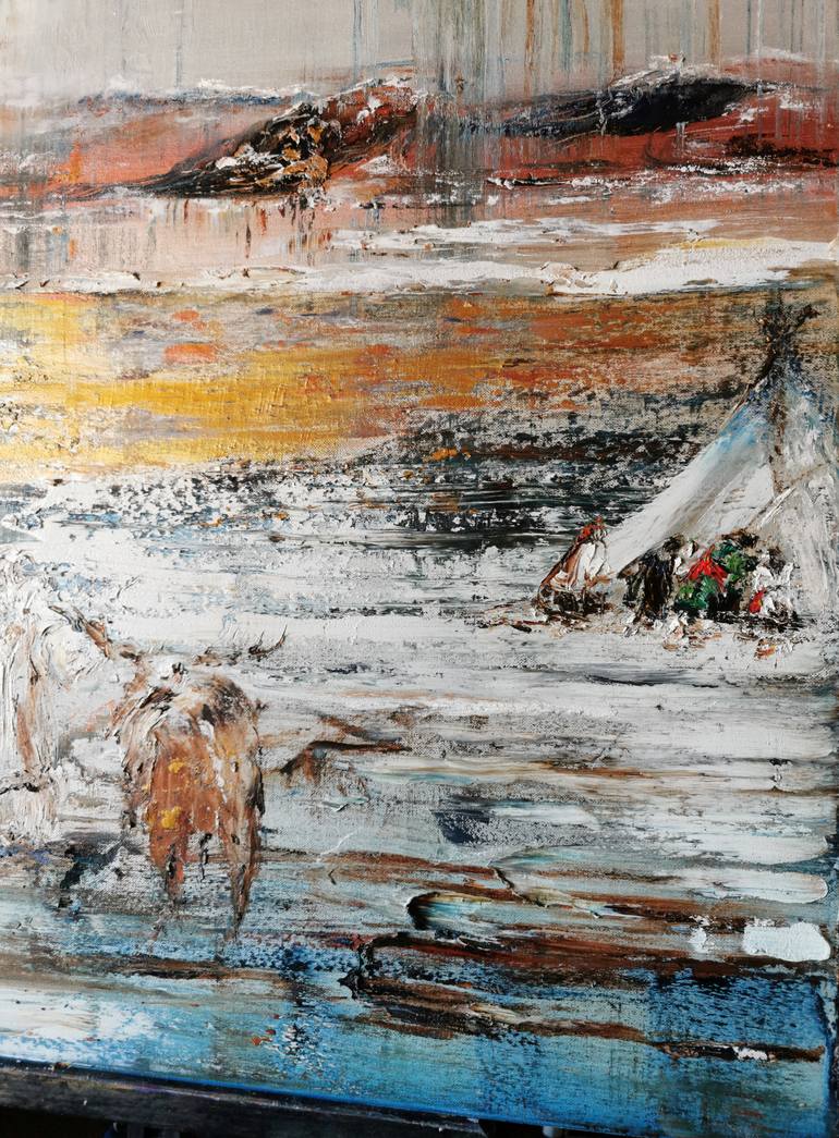 Original Abstract Expressionism Landscape Painting by Aloo San