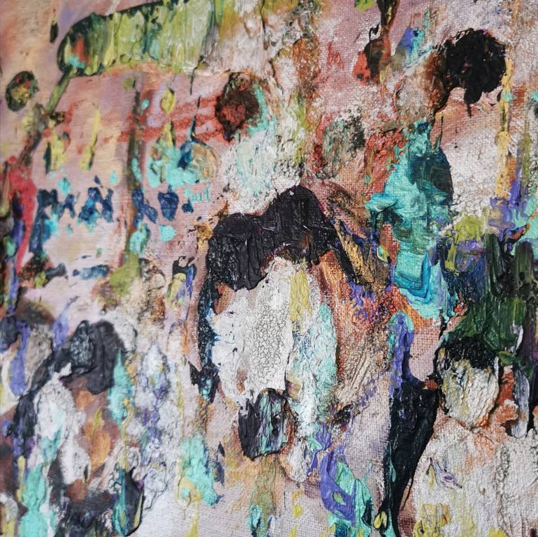 Original Abstract Expressionism Abstract Painting by Aloo San