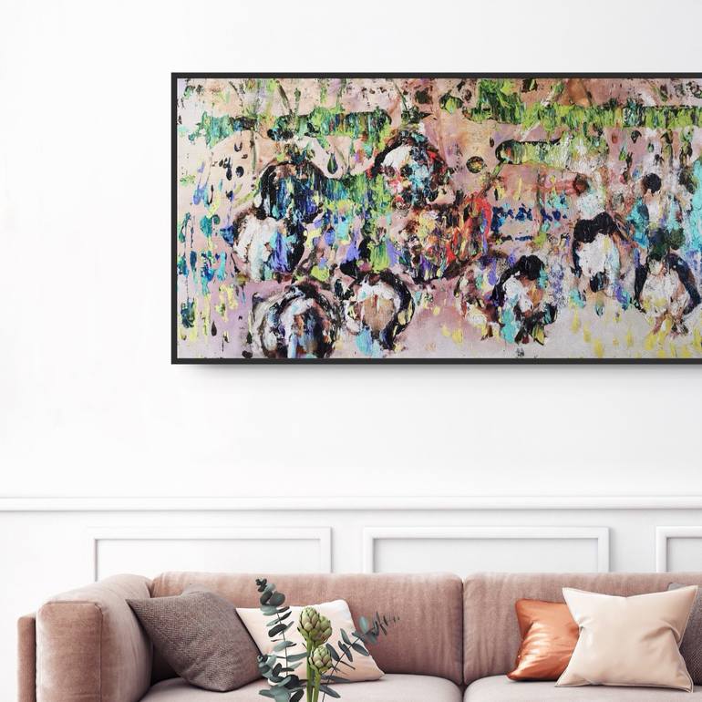 Original Abstract Expressionism Abstract Painting by Aloo San