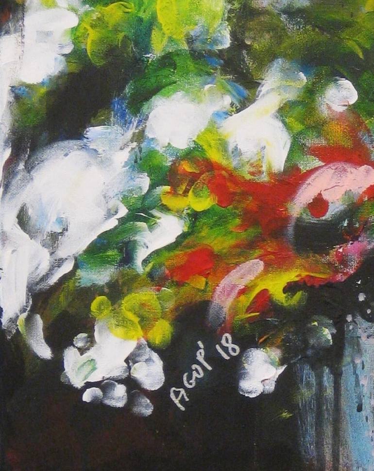 Original Abstract Floral Painting by Agop Gemdjian