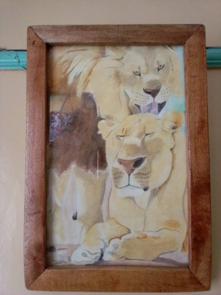Original Art Deco Animal Paintings by Moses Wahome Nderi