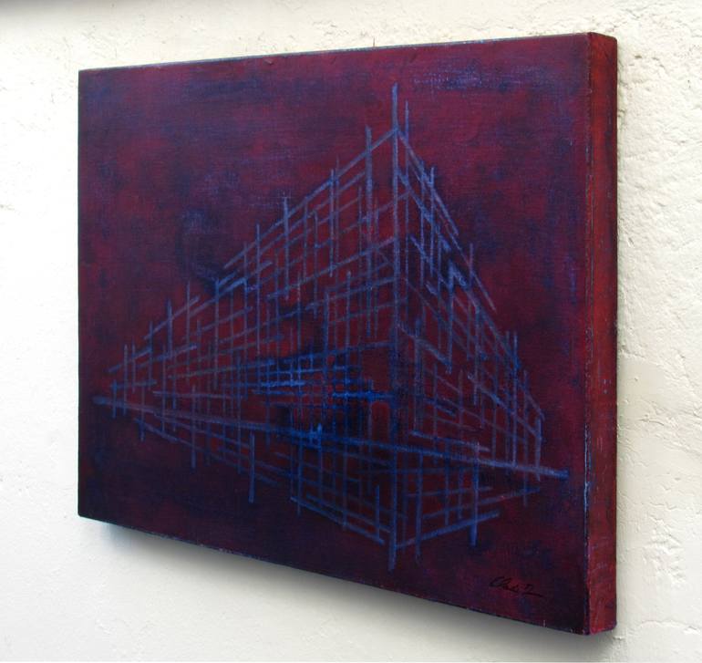 Original Abstract Architecture Painting by Claudio Boczon