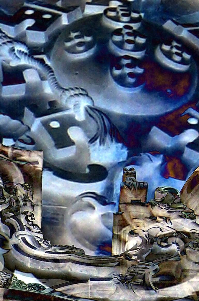 Original Abstract Architecture Mixed Media by Claudio Boczon