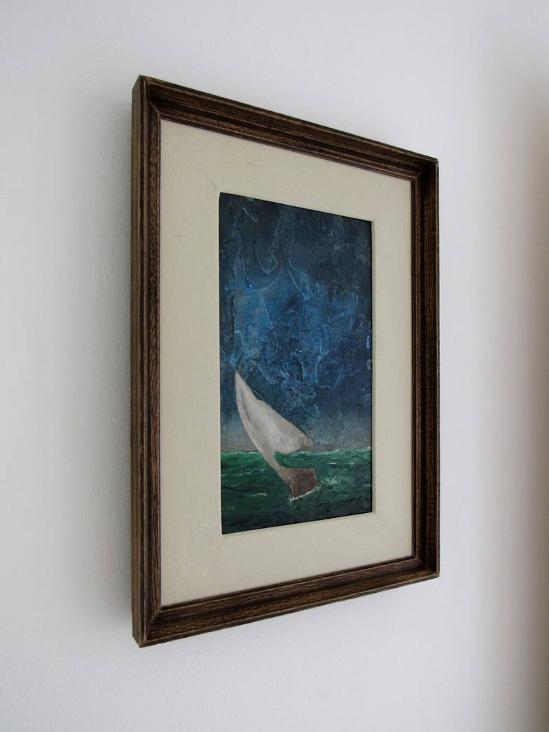 Original Abstract Sailboat Painting by Claudio Boczon