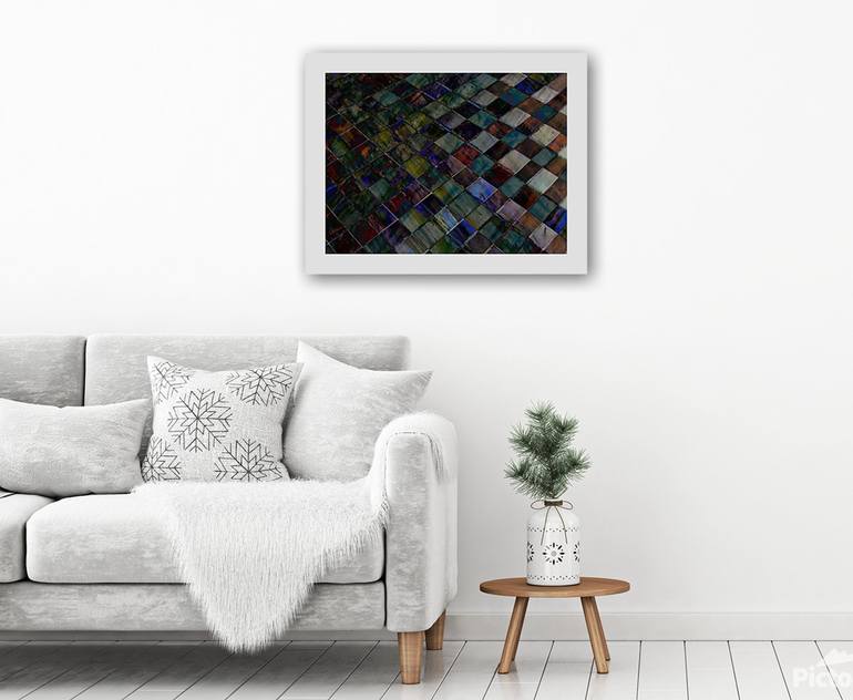 Original Abstract Geometric Mixed Media by Claudio Boczon