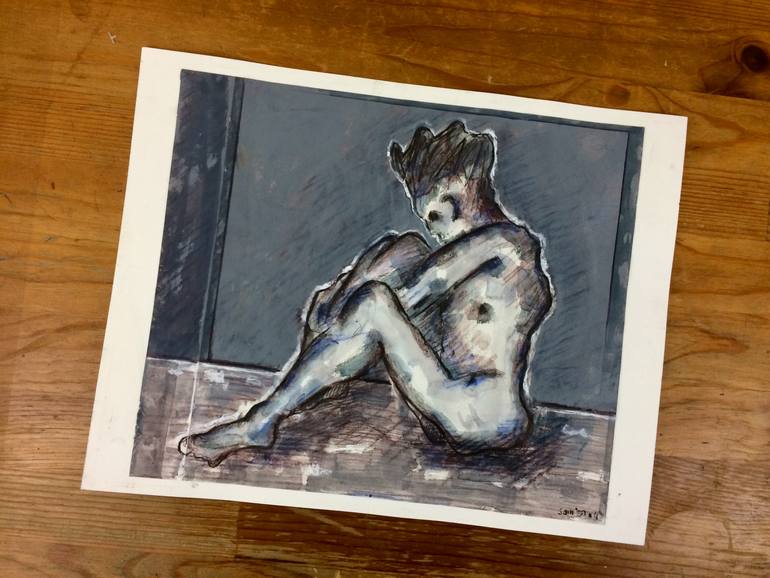 Original Figurative Nude Painting by Samuray Akarvardar