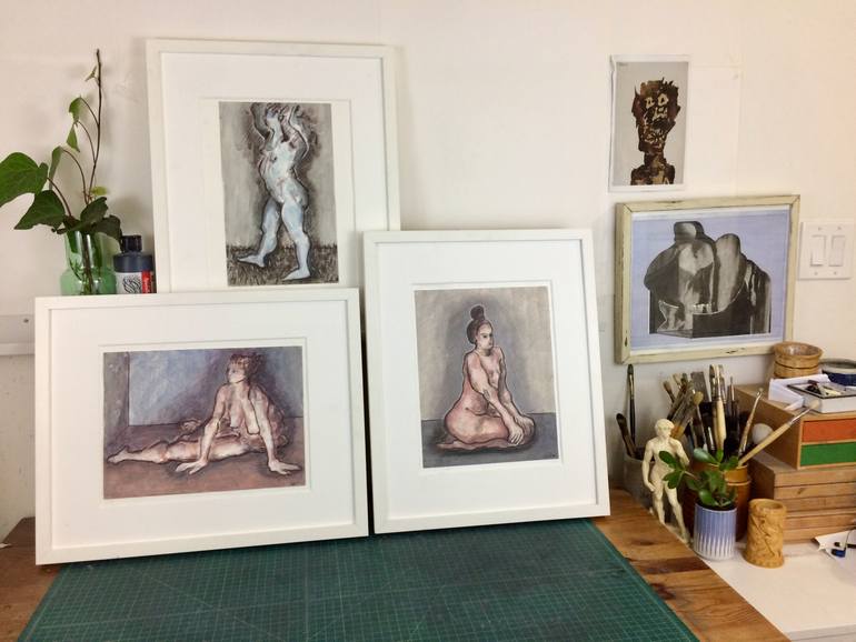 Original Figurative Nude Painting by Samuray Akarvardar