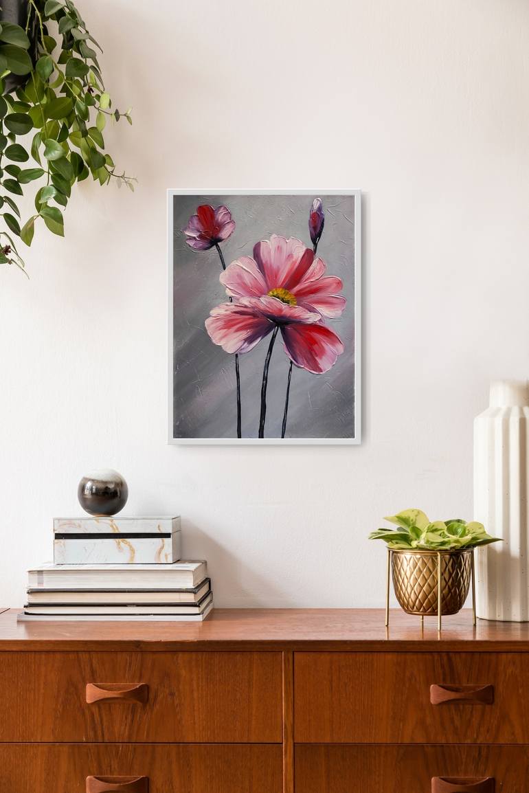 Original Abstract Floral Painting by NATALIA KORENEK