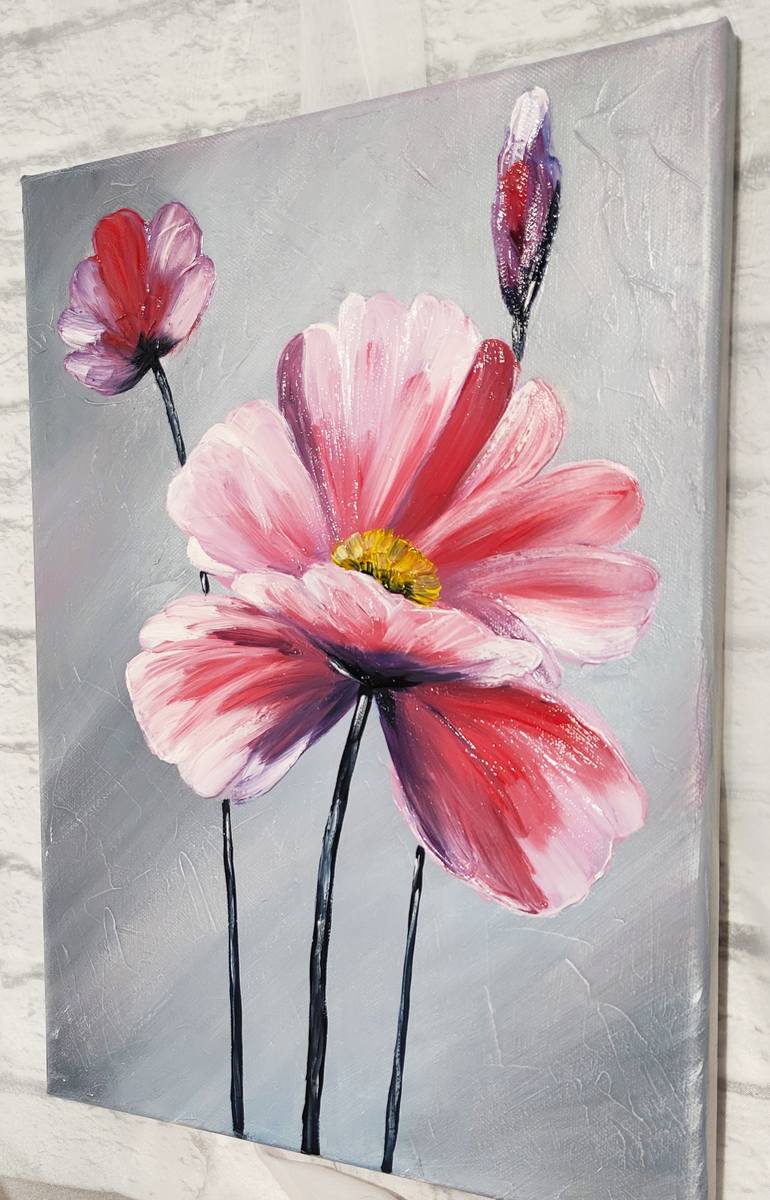 Original Abstract Floral Painting by NATALIA KORENEK