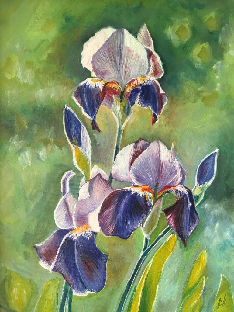 Irises In The Field Painting By Dairin Kalash Saatchi Art