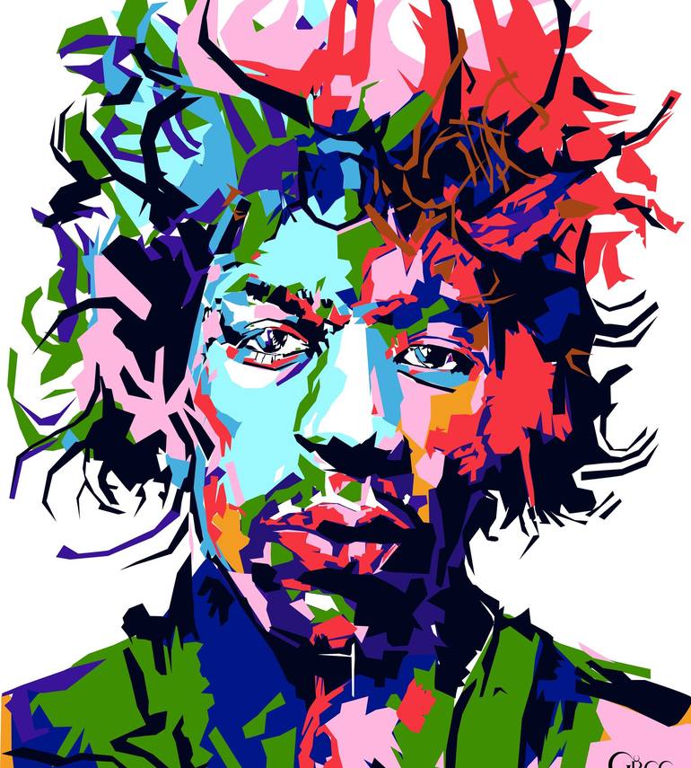 Art Poster Jimi colorful pop art style