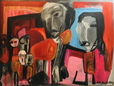 Original Abstract Expressionism Family Paintings by Gali Naveh-Stern