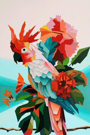 Original Cubism Nature Paintings by Elena Tezhe