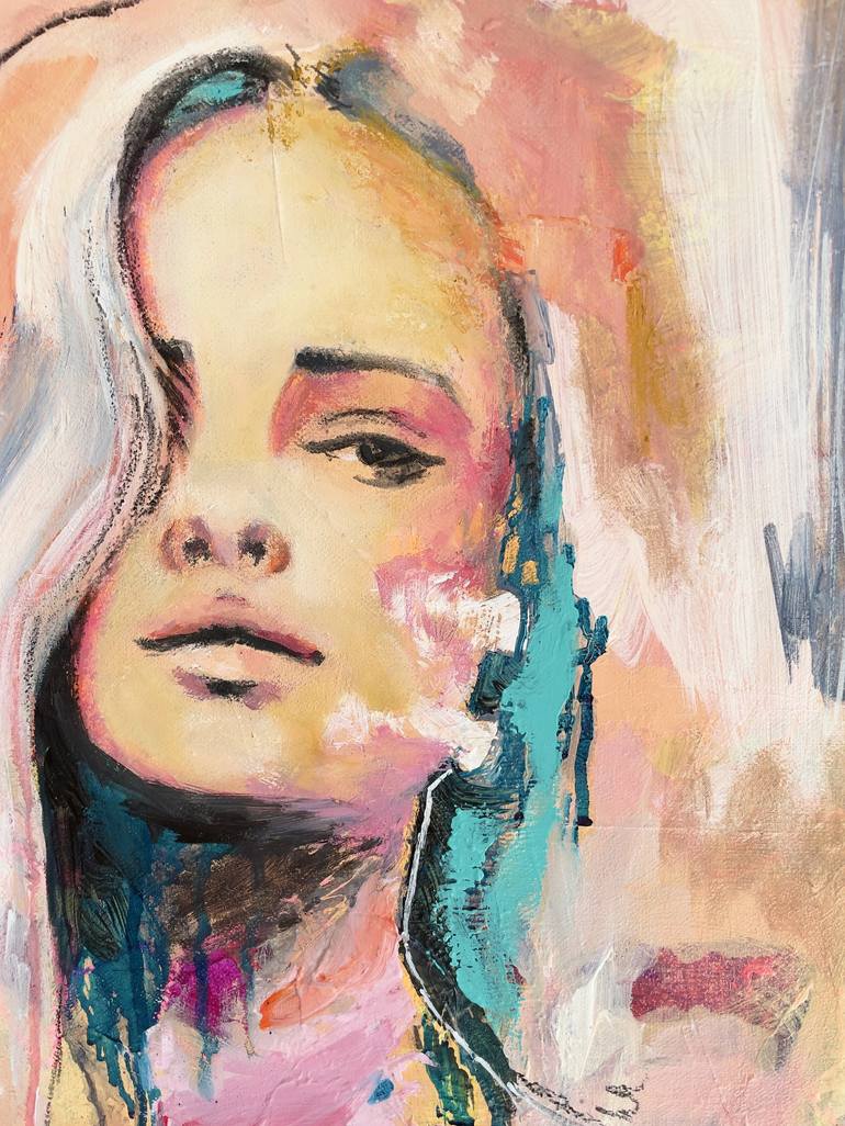 Original Abstract Expressionism Portrait Painting by Jani Vallentimi