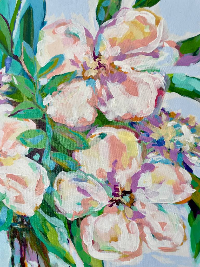 Original Abstract Expressionism Floral Painting by Jani Vallentimi