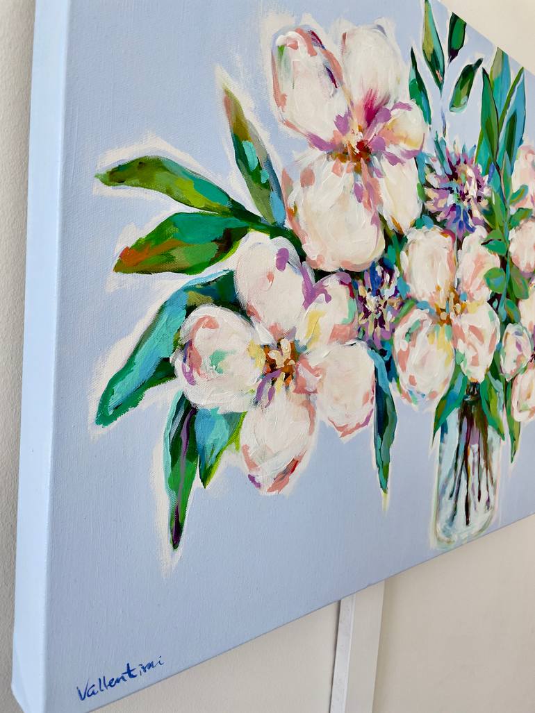Original Abstract Expressionism Floral Painting by Jani Vallentimi