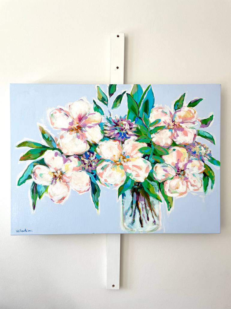 Original Abstract Expressionism Floral Painting by Jani Vallentimi
