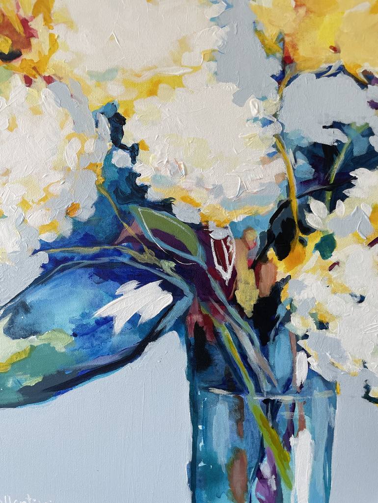 Original Abstract Expressionism Floral Painting by Jani Vallentimi