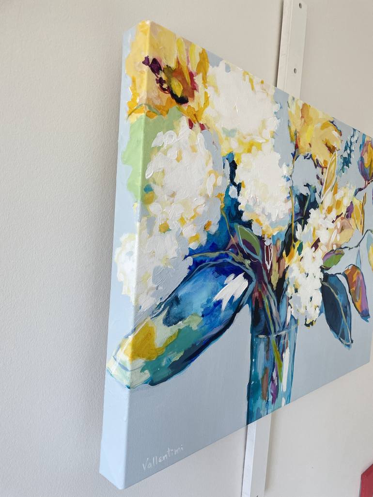 Original Abstract Expressionism Floral Painting by Jani Vallentimi