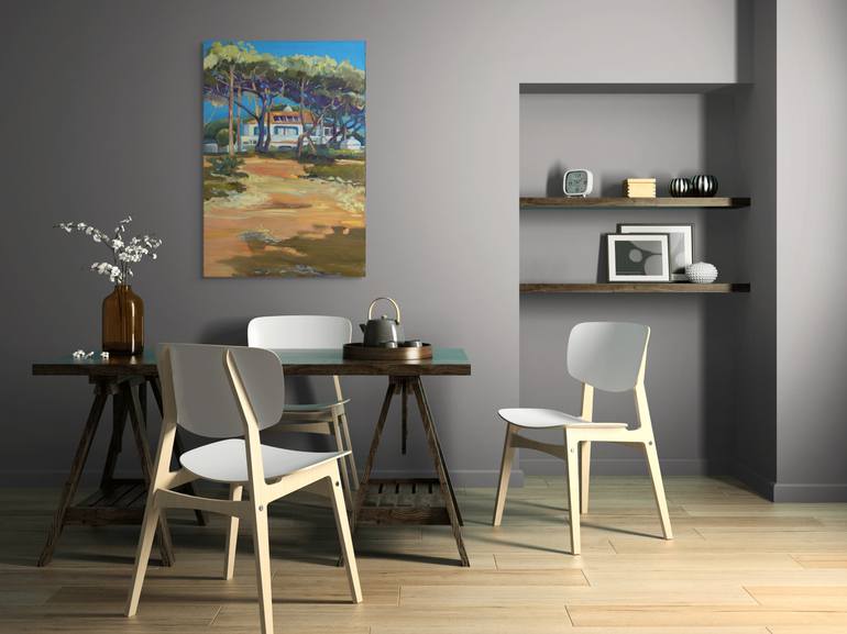 Original Abstract Landscape Painting by Ludmila Borjagina