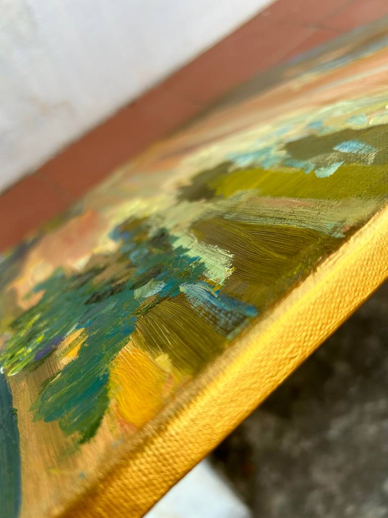 Original Abstract Landscape Painting by Ludmila Borjagina