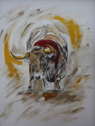 Print of Fine Art Cows Paintings by Claire Donachie