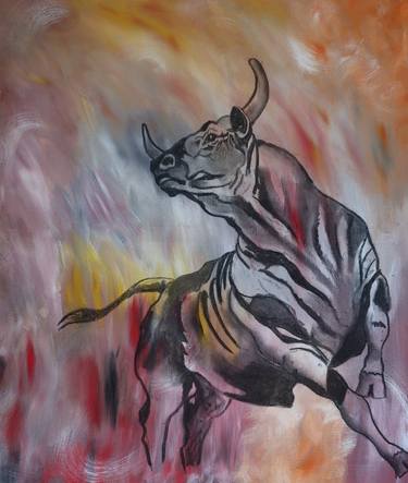 Print of Abstract Cows Paintings by Claire Donachie