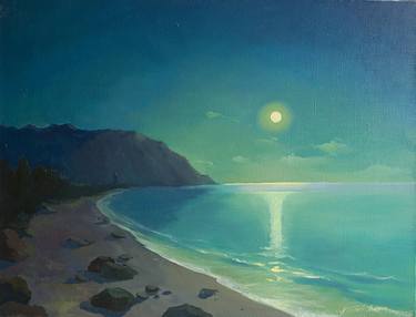 Original Figurative Beach Paintings by Denis Bely
